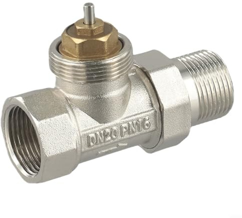 DN20 Messing Temperaturregelventil – Messing Thermostat-Heizkörperventil – M30 x 1,5 mm Gewinde, automatische Temperaturregelung, Fußbodenheizung (DN20)