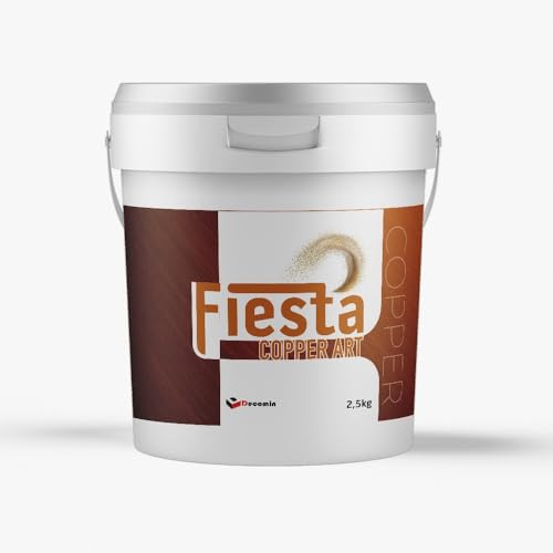DECOMIN Fiesta Dekorative Farbe, natürliches Kupfer, fein strukturiert, 2,5 kg, Premium-Metallic-Finish für Innenwände, personalisierbar