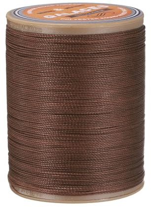 QUARKZMAN Fil Ciré En Polyester 0.45mm Corde Cirée En Lin Marron Chocolat | Pour La Couture Du Cuir, Pour Les Artisanats En Cuir, 219 Yards / 200m, La Reliure, La Réparation De Chaussures