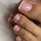 False Toenails Short, 24Pcs Fake Toe Nails with Glue, French Tip Toe Nails, Full Cover Press on Toe Nail, Stick on Toenails for Women Girls Daily Decorations Nail Art (Pink French White)