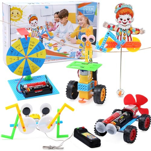 Afufu 5 Stück STEM Spielzeug Experimente für Kinder ab 6, Elektronik Baukasten Roboter Bausatz, Geschenke Coole Sachen für Jungen 8 9 10 11 12 13 14 Jahre, Wissenschaft Elektrobaukasten für Kinder