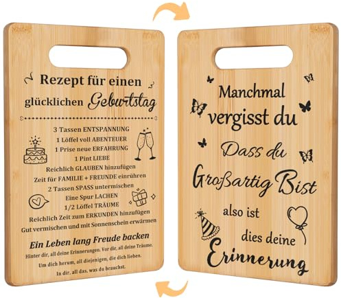 Geburtstagsgeschenke für Frauen Männer, Doppelseitiges Schneidebrett | Bday Geschenkideen, Coole Geschenke für Frauen, Geschenke für Frauen, Material aus Bambus, Exquisit geschnitzt