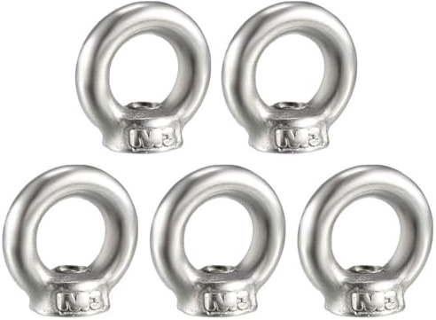 TA-VIGOR 5Pcs M3 Lifting Eye Nut, 304 Stainless Steel Ring Shape Female Thread Nuts Fastener for Rope Fitting, Engineering Port Marine Fixing