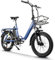 HANEVEAR H6-Light E Bike Klapprad, Elektrofahrräder mit Drehmomentsensor | 48V 14,5Ah Akku bis zu 120km+ | 55N.m 250W-Motor | 3.0'' Fat E-Bike, Off-Road Pedelec EBike Herren Damen (Blau Mit Frontkorb)