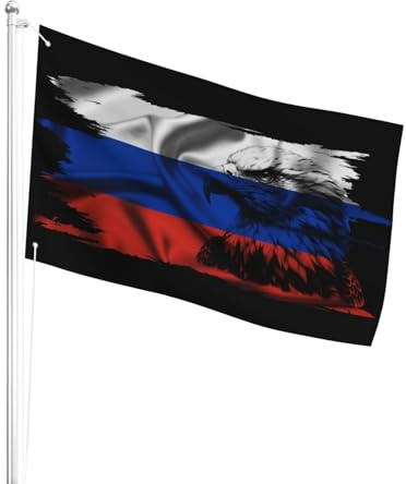 Parfait Pirate Drapeau 90X150Cm Aigle De Russie Drapeaux Bannières Résistant À La Décoloration Uv Drapeau D'Extérieur Pour Terrasse, Cadeau De Noë, Décoration D'Halloween