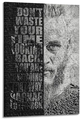 Ragnar Lothbrok VikingsPrinting Wandkunst-Poster auf Leinwand, Poster, Kunstwerk, Geschenke, Raumästhetik, Rahmenstil, 50 x 75 cm