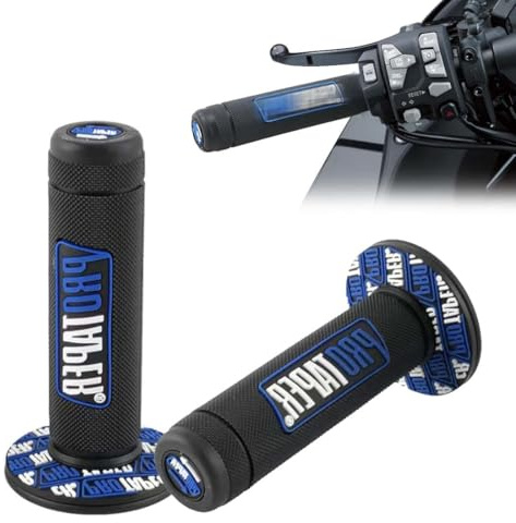 GNALIA Puños Moto 1 Par 22/24Mm Negro Azul Manillar 7/8 Goma Para Frenos Dirt Pit Bicicleta