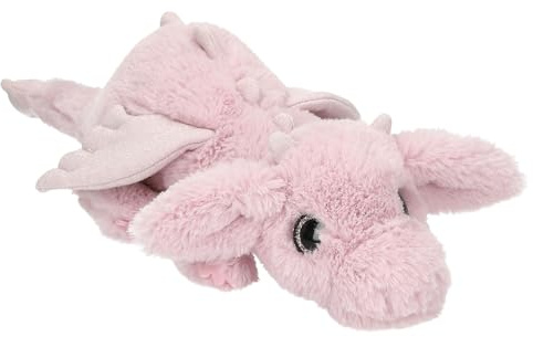 Depesche 14182 Snukis - Kuscheltier Drache in Rosa, mit weichem Fell und rosa Glitzer-Augen, ca. 50 cm großes Plüschtier