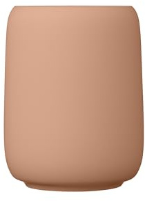blomus Zahnputzbecher -SONO- | Zahnbürstenhalter aus Keramik | 11 x 8,5 x 8,5 cm | Farbe Amber Brown | Badaccessoire
