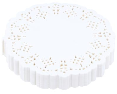 Daleweo 250 Pezzi Sottopiatto di Carta Tonda con Pizzo Assorbente per Grassi, 11 cm, Sottotorta Decorativo in Cellulosa per Caffè, Cucina, Hotel & Feste