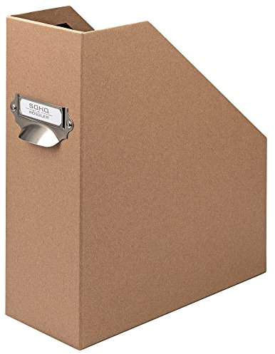 Rössler Papier 1318452621 - S.O.H.O. Porte-revues pour DIN A4, avec poignée et étiquette inscriptible, 11,5 x 26 x 31,5 cm, Kraft, 1 pièce