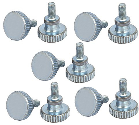 sourcingmap M3x6mm Flat Knurled Head Fully Threaded Thumb Screws Bolts Fastener 10pcs