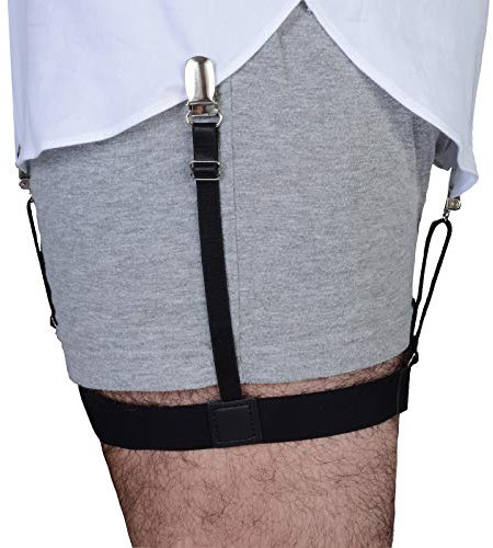 Comfy Clothiers Liga Camisa del estilo Stays € “ajustables ligas camisa elástico con bloqueo, clips antideslizante (2pack, 1Pair)