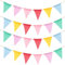 G2PLUS 12m Wimpelkette Outdoor, Wimpel Girlande Wetterfest, 1 Stück 48pcs Garten Deko Girlande Bunt für Hochzeit Geburtstag Party Festival Dekoration