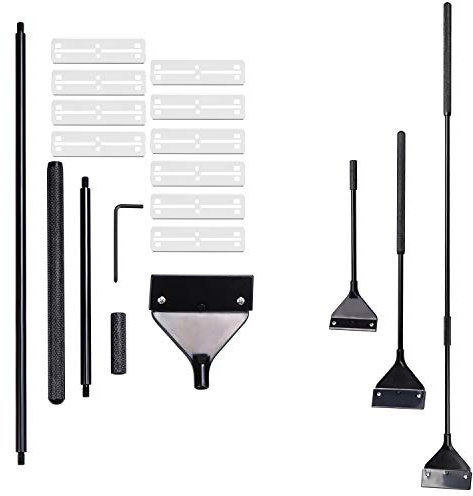 KEESIN 66cm Aquarium Schaber, Algenreiniger Tool Set, mit abnehmbarer Stange und 10 Stück Ersatz Edelstahl Klingen
