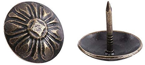 100 stücke Polsternägel, Möbel Nägel Pins Sortiment Kit Sofa Schuh Tür Dekorative Stud Antike Polster Tacks Bronze Metall Tags Tacks(16 * 15mm)