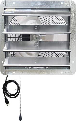 iLIVING ILG8SF16V T Wall Mount Shutter Exhaust Fan 16 Variable Speed Silver 16 - Variable Speed