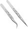 Lot de 2 pinces à épiler droites et incurvées pour extensions de cils individuelles 3D 5D
