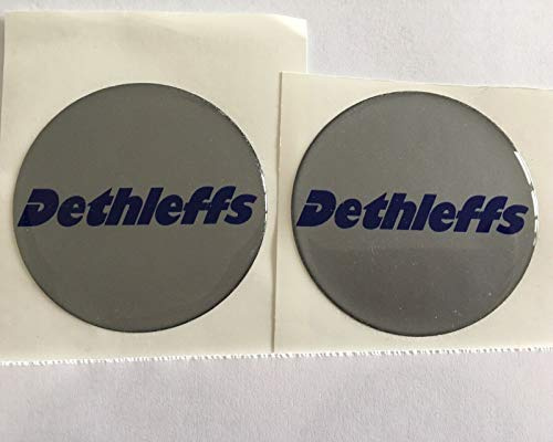SCOOBY DESIGNS HUBCAP_WHEEL_COVER, Radnabenaufkleber x2, 60 mm, Silber, ABS, selbstklebend für DETHLEFFS Wohnwagen/Wohnmobil