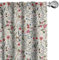 ABAKUHAUS Blumen Vorhänge, Gardinen, Vögel Rosen-Tupfen, Fensterbehandlungen für Wohnzimmer Schlafzimmer Dekor, 2 Stück 75 cm b x 245 cm h, Beige Grün