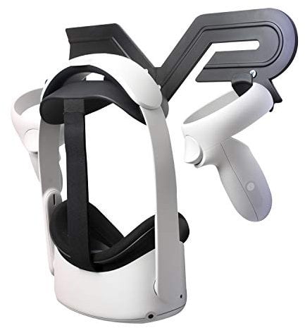 SINWEVR VR Headset and Controller Wall Mount Storage Stand Hook Compatible for Meta Quest 3 / Quest 2 / Pro / 1, PSVR 2, Pico 4, Hp Reverb G2, HTC Vive, Cosmos, Elite, Valve Index (Black)