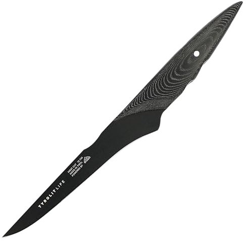 Tyrolit LIFE Meat Cut, Darkline Fleischmesser mit 15 cm Klingenlänge- extrem scharfes Küchenmesser mit patentiertem Micarta-Griff und Antihaftbeschichtung für höchste Schnittqualität - Made in Tirol