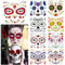 9 Feuilles Tatouage Halloween pour Visage, Tatouages Temporaires Crâne, Autocollants Jour Des Morts pour Mascarade Fête Fournitures