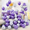Palloncini argento e viola, 30 pezzi, 30 pezzi, 30 cm, in lattice viola metallizzato con nastro per compleanno, fidanzamento, baby shower, Halloween, feste di Natale