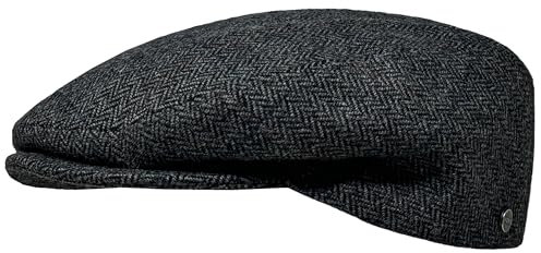 WEROR Herren Schiebermütze Flatcap Schirmmütze Cap Mütze Fischgrät WEROR-393.1 (55, Grau)