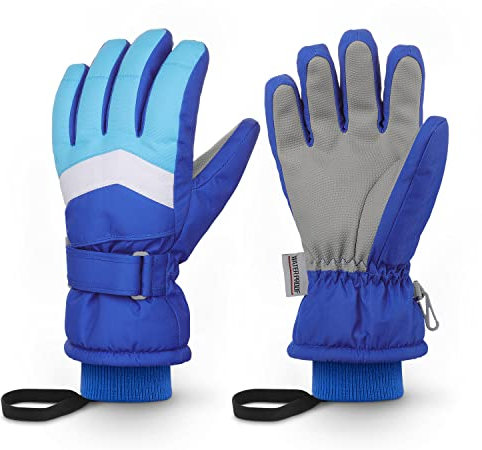 Homord Handschuhe Kinder, Wasserdicht Skihandschuhe Kinder Winterhandschuhe für Jungen und Mädchen, Warme Atmungsaktiv Schneehandschuhe Winter Thinsulate Fingerhandschuhe für 4-13 Jahre