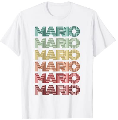 Retro Vorname MARIO Spanischer Junge Geburtstag Namensschild T-Shirt