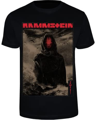 Rammstein T-Shirt Zeithüter L schwarz, Offizielles Band Merchandise Fan Shirt mit mehrfarbigem Front Print (Größe: L)