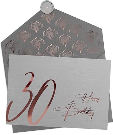 Joli Coon 30 Happy Birthday Klappkarte mit Kuvert und Wachs-Siegel - Geburtstagskarte 30