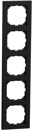 Schneider Electric MEG4050-3603 M-Pure Abdeckrahmen, Schwarz Matt, Rahmen 5-Fach