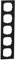 Schneider Electric MEG4050-3603 M-Pure Abdeckrahmen, Schwarz Matt, Rahmen 5-Fach
