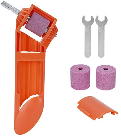 Bohrer-Schärfer, tragbarer gerader Schaft, Spiralbohrer, Schleifmaschine, Schleifwerkzeug, präzise Poliermaschine zum Schleifen von Eisenbohrern (orange)