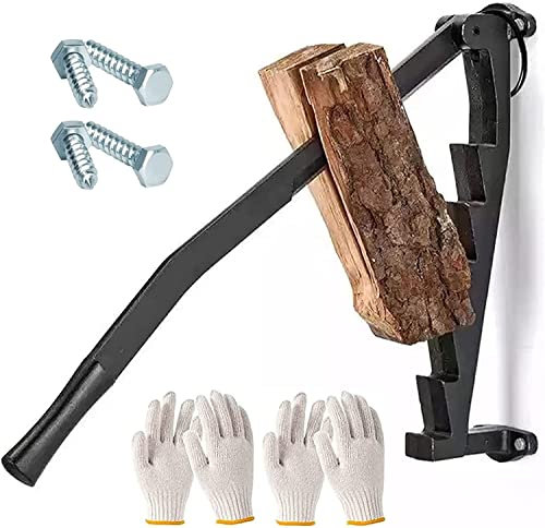NAIQIALUO Wall Mounted Firewood Kindling Splitter - Manual Wood Splitter with Screws | Wood Cutter, Wood Splitter for Courtyard, Outdoor Camping, Outdoor Manual Wood Cutting Tool