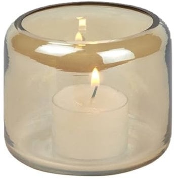 Lambert [A1] Oudon Windlicht, Glas, Gold, H 7 cm, D 8,5 cm