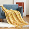 Homxi Sofaüberwurf Zweisitzer,Couchbezug mit Wellenlinien und Quaste Überwurf Sofa Polyester Sofa Handtuch Gelb Sofabezug Decke 130x230CM
