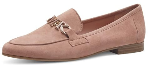 MARCO TOZZI by Guido Maria Kretschmer Damen Loafer mit Absatz aus Leder Elegant, Beige (Nude), 39 EU