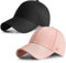 HASAGEI Baseball Cap Herren Damen Basecap Baseball Kappe Reine Farbe Baseboard Baseballkappe Cotton Cap für Tennis Golf Reisen (Schwarz+Rosa)