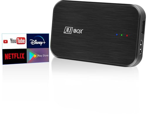 CAMECHO Carplay Wireless Adapter for YouTube Netflix Google Play Store, 2G RAM+32G ROM, 3 in 1 Convert Wired to Wireless Apple Carplay and Wireless Android Auto, Android 10, HDMI Output, Plug and Play