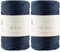 S SENSY 2 Garnstrange Premium 5 mm 95 Meter Polyester-Seil, 100% Polypropylen-Kordel Makramee-Kordel 5 mm Häkeltasche Kordel Makramee Seil Häkelgarn Geschenk für Strickwaren (Navy Blau)