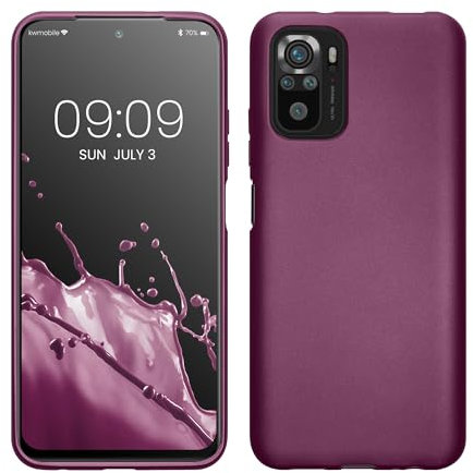 kwmobile Case kompatibel mit Xiaomi Redmi Note 10 / Note 10S Hülle - Schutzhülle aus Silikon metallisch schimmernd - Handyhülle Metallic Lavendel
