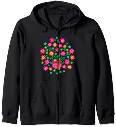 Regenbogen in meiner Tasche Bright Bloom Floral Botanical Flowers Kapuzenjacke