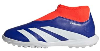 adidas Predator League Laceless J Football Boots Turf, Zapatos de fútbol para césped, Lucid Blue/FTWR White/Solar Red, 36 EU