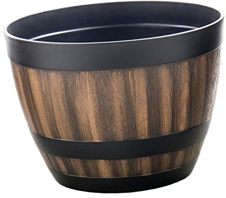 PRETYZOOM Imitation Holz-blumentopf Vintage Großer Pflanztopf Aus Robustem Kunststoff Für Garten Und Balkon Für Hydroponik Geeignet Zur Dekoration Und Pflanzenpflege