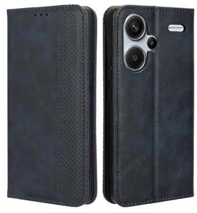 PEIYE Cover per Xiaomi Redmi Note 13 Pro Plus 5G (Pro+), Custodia Libro Flip in PU Pelle Portafoglio, Case Antiurto Soft con Porta Carte e Chiusura Magnetica, Funzione Stand - Blu