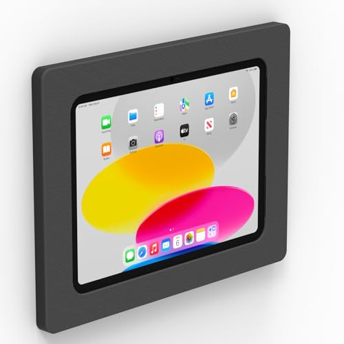 VIDAMOUNT Black On-Wall Tablet Mount compatible with iPad 10.9 (10th Gen) & iPad 11 (A16)