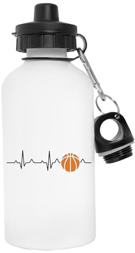 Generico Battito Cardiaco Del Basket Borraccia In Acciaio Inossidabile Riutilizzabile Per Bottiglia D'acqua Bianca